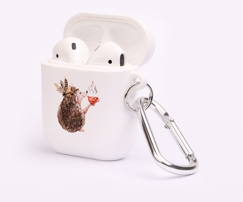 Hedgehog AirPod Protective Case, AirPods Case, Apple Airpods Cover, AirPod Case Keychain, Airpods Case Cover image 2