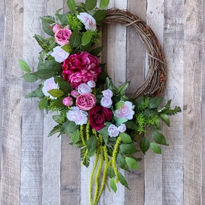 Spring Peony Wreath, Elegant Spring Wreath, Spring Floral Wreath, Summer Floral Wreath, Summer Peony Wreath, Everyday Wreath, Elegant Wreath