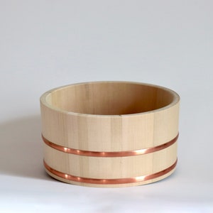 Japanese Wooden Bath Bowl  / Handmade Cypress Wood Bucket for Bathing and Washing