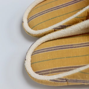 Japanese Cotton Slippers / Slow woven cotton pongee fabric room shoes image 4