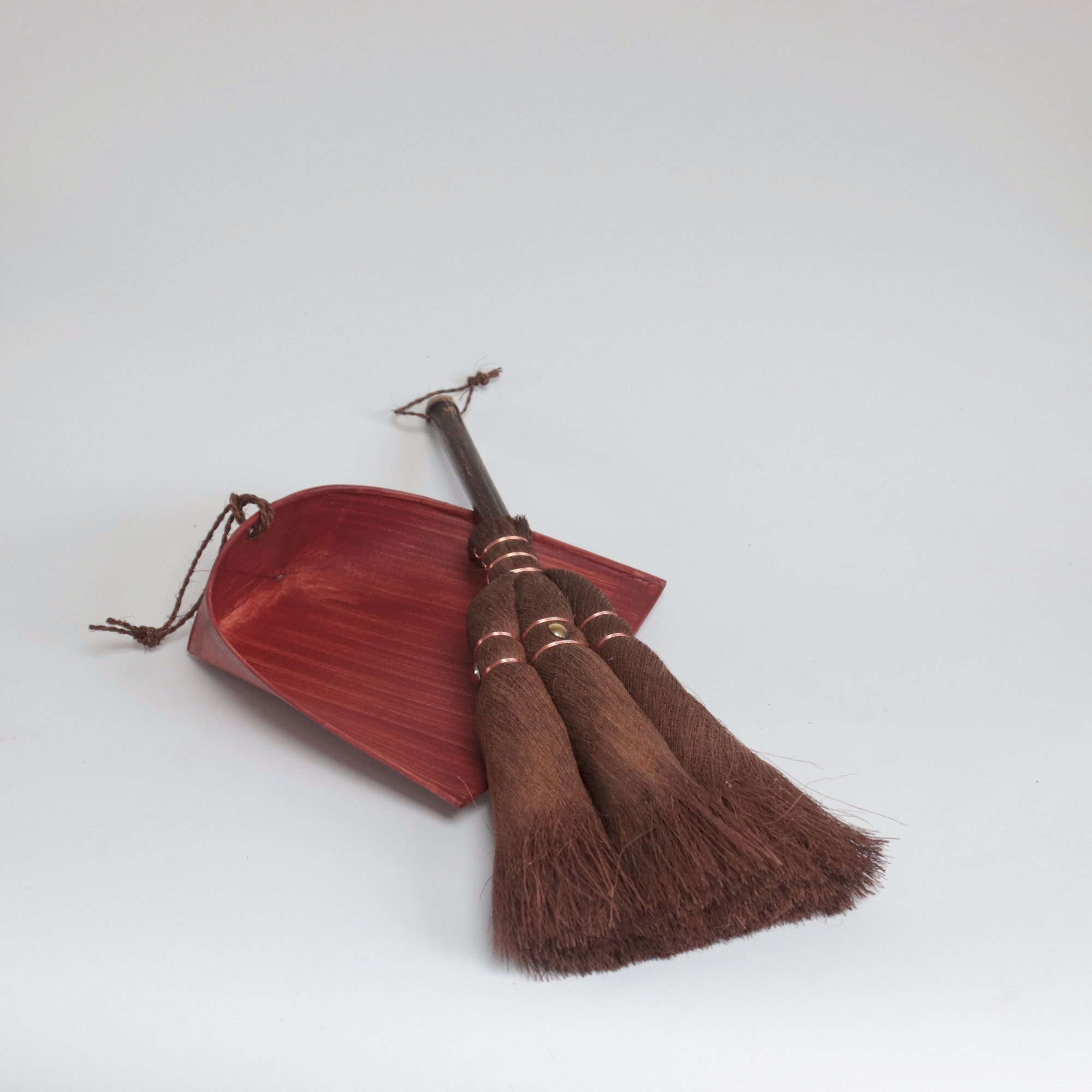 SET of Japanese Table Broom & Dustpan / Tawashi Palm Brush / Harimi