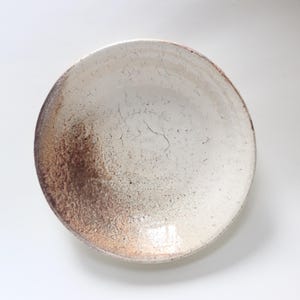 Large White Slip Serving Bowl / Japanese Studio Pottery / Wild Clay / Kohiki slip/ White earthenware ceramics