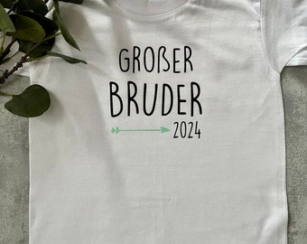 T-Shirt Großer Bruder 2023 2024 | Kleiner Bruder | Geschwister Shirts |Schwangerschaftsverkündung | bedruckt in Wunschfarbe | JomaroDesign