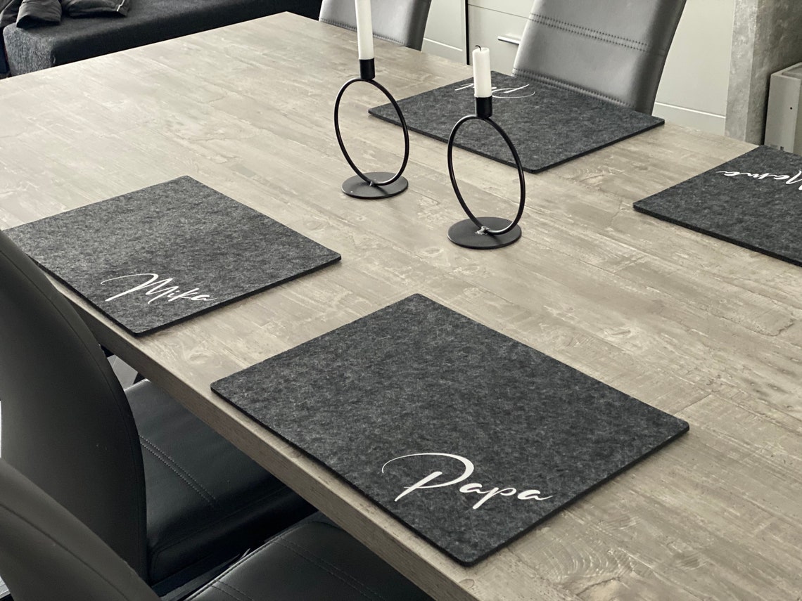 Felt table set personalized tableset Place set Coasters Etsy