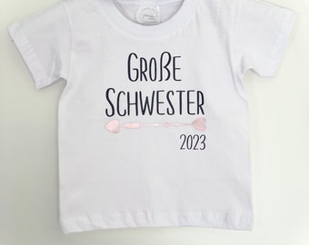 T-Shirt Big Sister 2023 2024 | Little Sister | Sibling Shirts | Pregnancy announcement | Jomaro Design