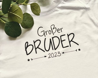 Großer Bruder 2023 2024 | T-Shirt Großer Bruder Kleiner Bruder | Geschwister Shirts |Schwangerschaftsverkündung | JomaroDesign