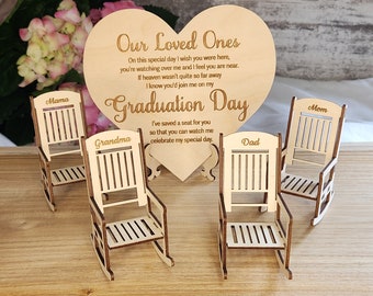 Graduation Day Memorial Set with Personalized Chairs, can be used for Weddings, Christmas, sweet sixteen, or any special occasion