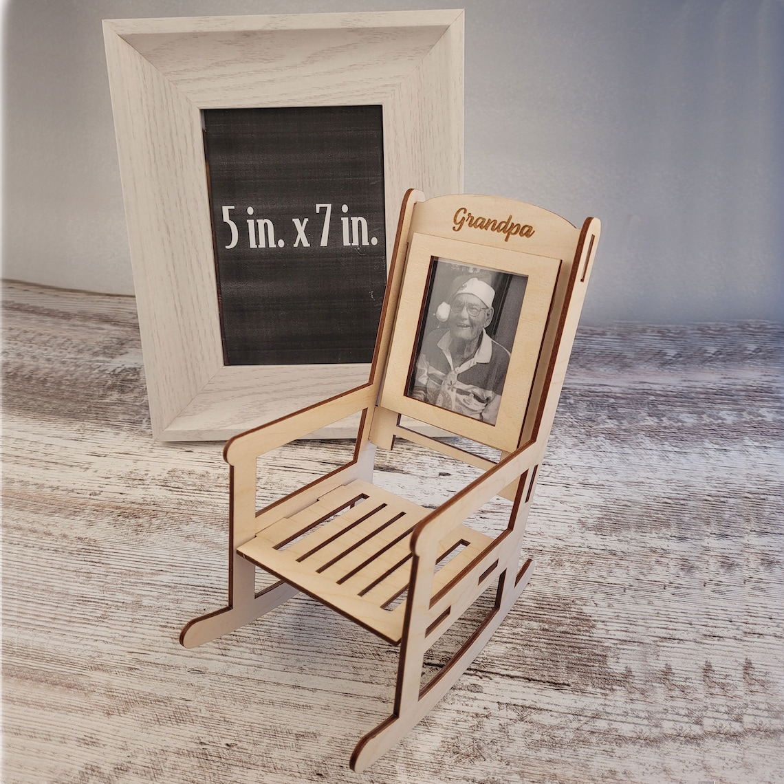 Personalized Photo Frame Memorial Chair With Save a Seat Etsy