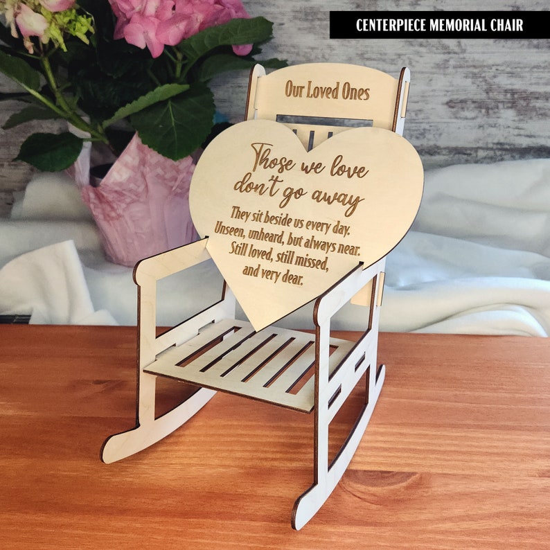 Personalized Centerpiece Memorial Chair With Engraved Heart Sign ...