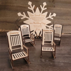 Winter Wedding Day Remembrance Memorial Set - For Wedding Day Memorial table, Christmas, Quinceanera, sweet sixteen, or any special occasion