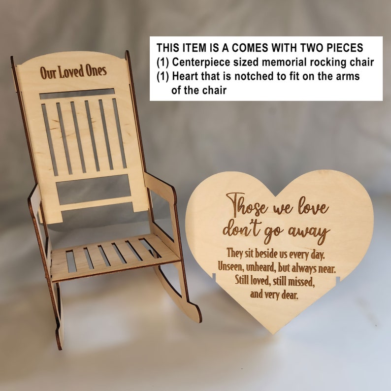 Personalized Centerpiece Memorial Chair With Engraved Heart Sign ...