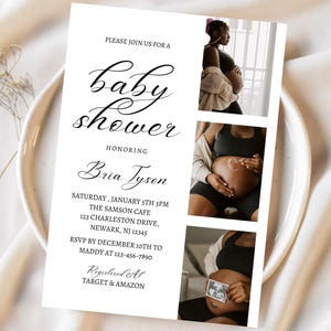 Minimalist Baby Shower Invitation, Modern Baby Shower Invite, Neutral Printable Invitation, Boy Girl Baby Shower Editable Canva Template