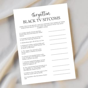 Black Baby Shower Games, TV Show Trivia Game, Forgotten Black Sitcoms ( Digital Download )
