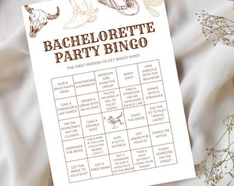 Last Rodeo Bachelorette Bingo Game, Dirty Bachelorette Bar Crawl, Canva Template