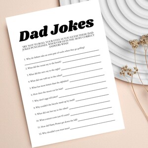 Dad Jokes Baby Shower Game, Guess the Dad Joke Punchlines Game, Corny Dad Jokes, Baby Shower Game Cards, Editable Canva Template