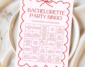 Bachelorette Bingo Game, Hen Party Bar Crawl Bingo, Canva Template ( Digital Download )