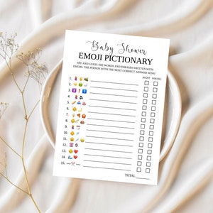 Baby Shower Emoji Game, Baby Shower Games, Emoji Pictionary, Baby Phrases Emoji Game, Emoji Pictionary Baby Trivia Game, Instant Download