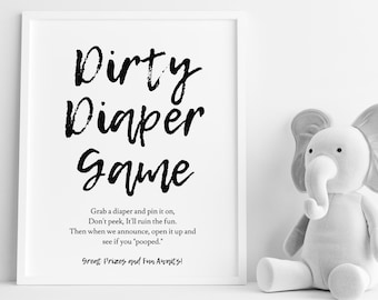 Dirty Diaper Game, Editable Baby Shower Games, Diaper Game Table