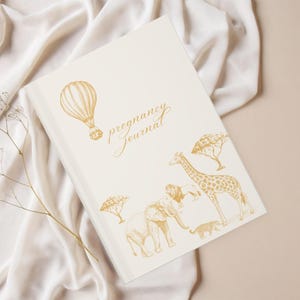 Personalized Pregnancy Journal, Expectant Mother Gift, Pregnancy Planner, Safari Pregnancy Dairy, Pregnancy Gift for New Mom