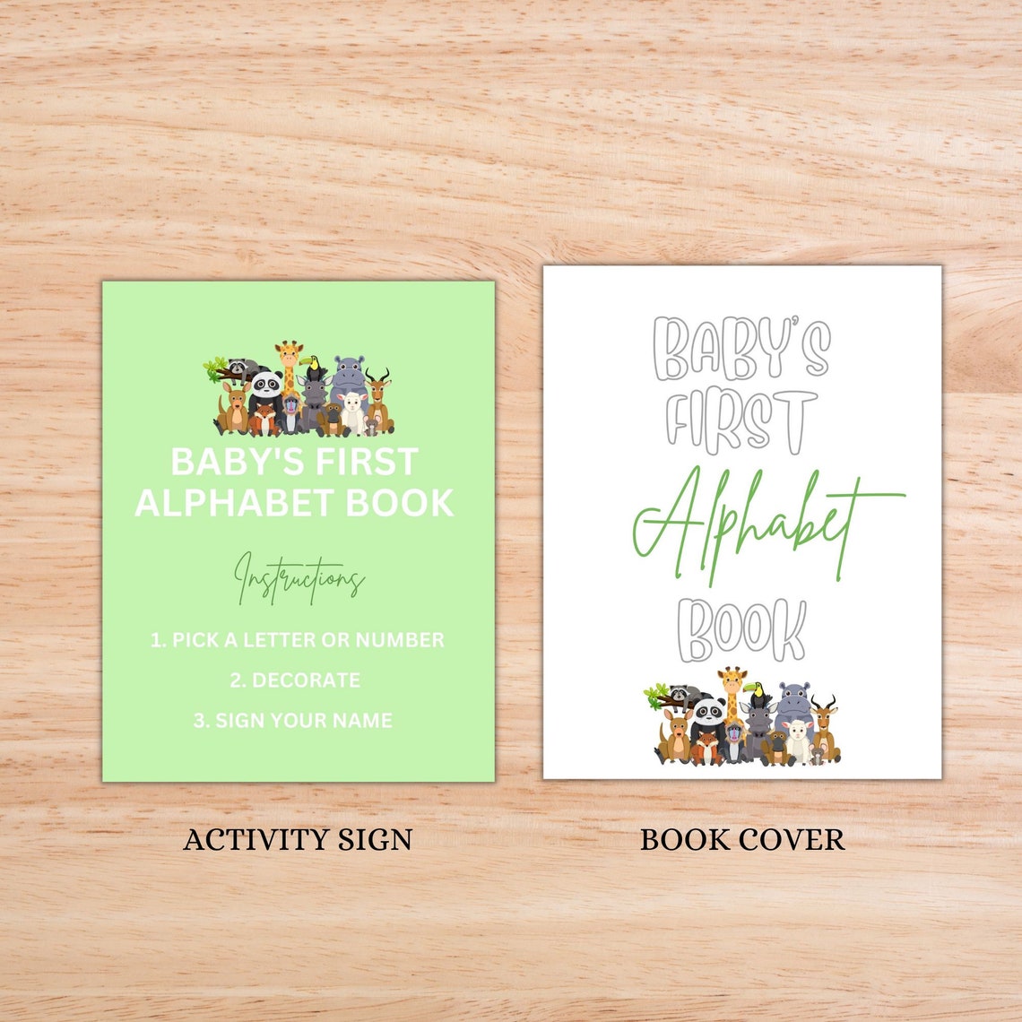 Baby's First Alphabet Book Baby Shower Printable Activity Etsy