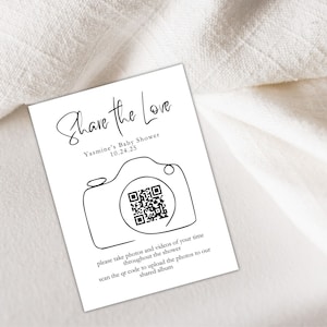 Share the Love Scan to Upload Photos and Videos Card with QR Code, Upload your photos to a shared album