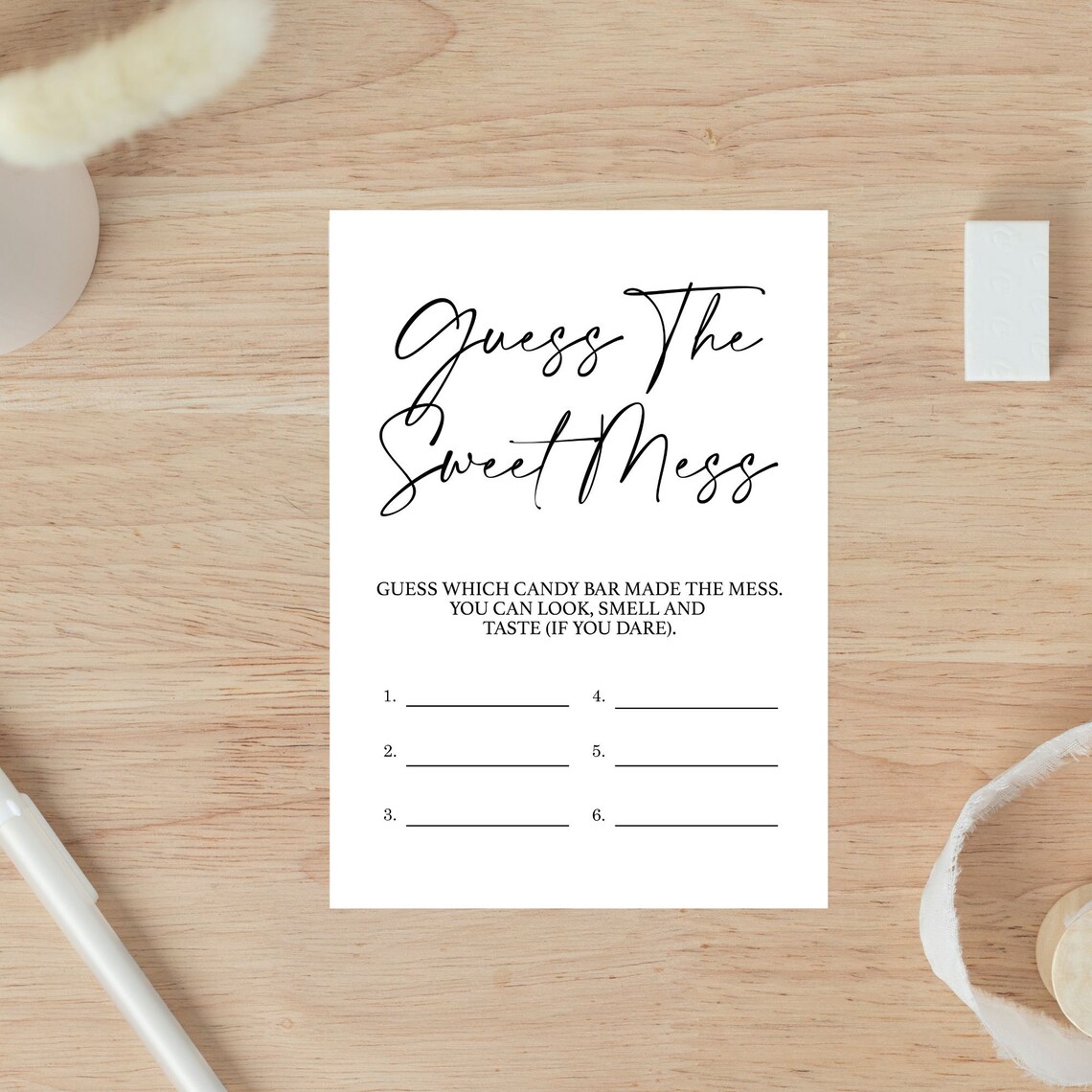 Guess the Sweet Mess Baby Shower Game Card, Name That Poop, Baby Shower ...