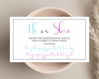 Diapers or Wipes Gender Reveal Raffle, Vote He or She Gender Raffle, Guess Boy or Girl with Diapers or Wipes, Editable Canva Template