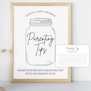 Parenting Tips Baby Shower Activity, Advice For Parents To Be, Baby Shower Games, Baby Shower Advice Card, Baby Shower Sign Instant Download