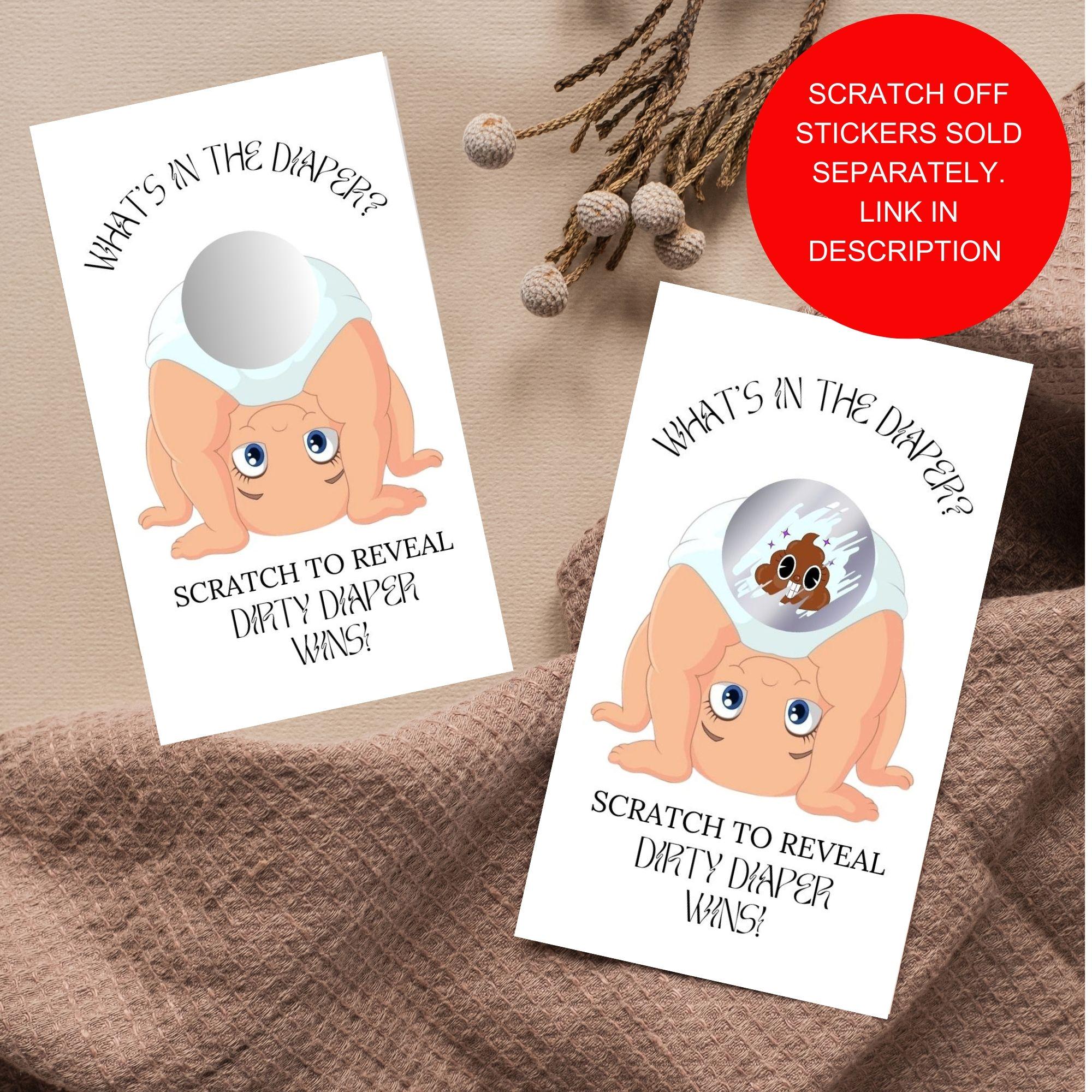 Poop Tickets What's in the Diaper Baby Shower Scratch off Game, Poop Scratch Game ...