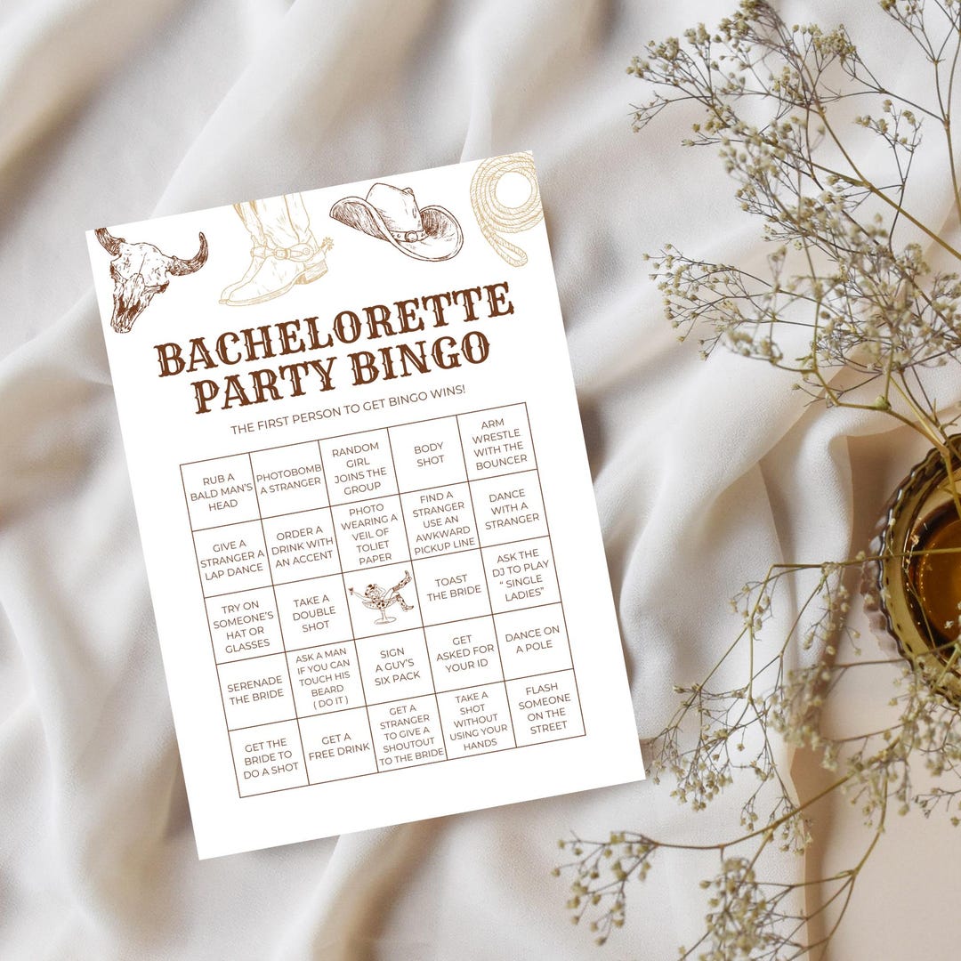 Bingo Pre K Rodeo Last Rodeo Bachelorette Bingo Game, Dirty Bachelorette Bar Crawl, Canva ...