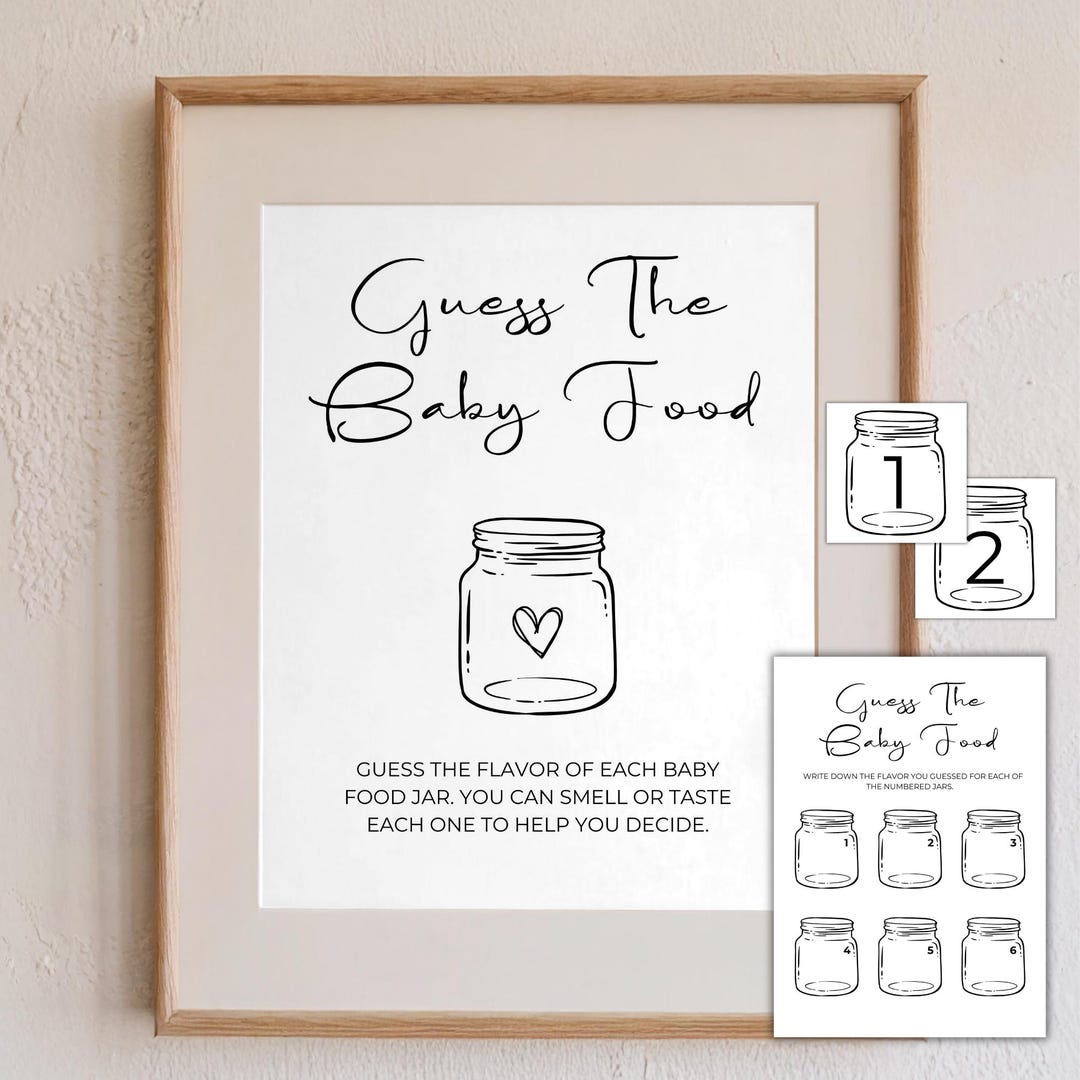 Editable Guess the Baby Food Baby Shower Game, Taste the Baby Food ...