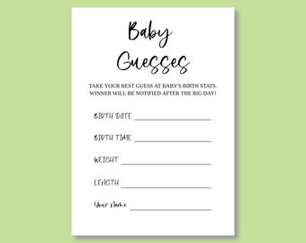 Guess Baby Stats Printable - Etsy