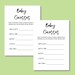 Baby Guesses Baby Stat's Card, Guess the Baby's Birth Stats, Baby ...