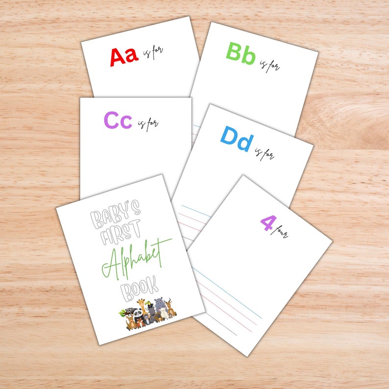 Baby's First Alphabet Book Baby Shower Printable Activity Etsy