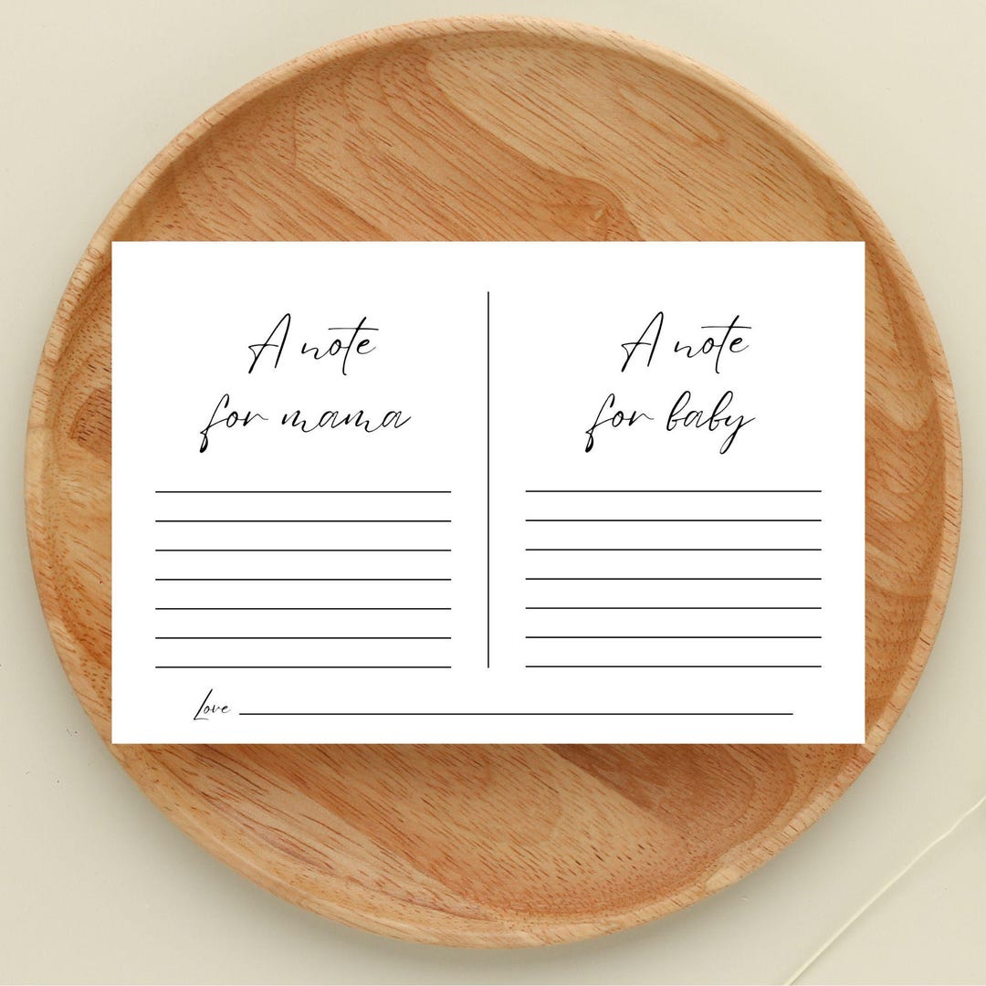 A Note for Baby & Mama Baby Shower Card, Letter to Baby, Editable Canva ...