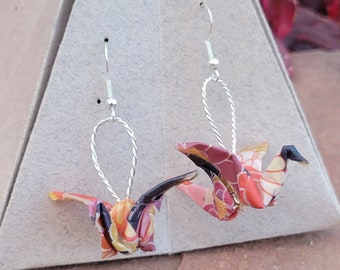 Boucles d’oreilles Origami Swan