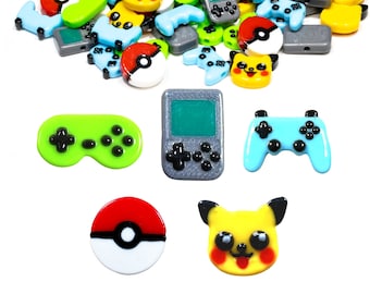 Video Game Kandi Beads | Choose from Pikachu, Pokeball, Game Boy, Classic Controller, Modern Controller, or Variety Pack. 15, 25, 35, or 60