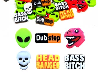 Headbanger Kandi Beads / Elija entre Bass Bitch, Head Banger, Green Alien, T-Rex Pink, Skull, Dubstep o Variety Pack. 18, 30, 48 o 72 piezas