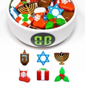 Winter Holiday Kandi Beads | Choose from Dreidel, Star of David, Menorah, Stocking, Present, Mistletoe, or Variety Pack.