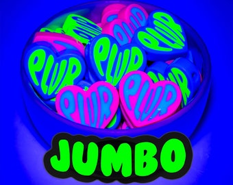 Jumbo PLUR Heart Beads | Glossy, Colorful Plastic Rave Festival Charms