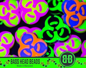Biohazard Kandi Beads | UV Glossy, Colorful Plastic Rave Beads