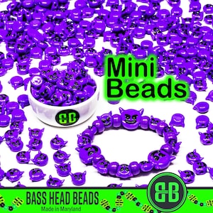 Mini Devil Emoji Kandi Beads | Packs of 5, 10, 20, or 30 beads. Music Festival + Rave Charms in Glossy, Colorful Plastic.