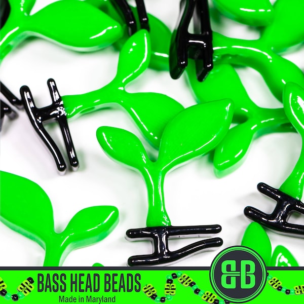 Sprout Clip Beads | Packs of 5, 10, 20, 30, or 50 beads. 3D Printed Music Festival + Rave Charms in Glossy, Colorful ABS Plastic