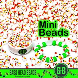 Mini Chicken Kandi Beads | Packs of 5, 10, 20, or 30 beads. Music Festival + Rave Charms in Glossy, Colorful Plastic.
