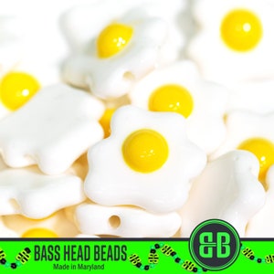 Eggs Kandi Beads | Packs of 5, 10, 20, 30, or 50 beads. 3D Printed Music Festival + Rave Charms in Glossy, Colorful ABS Plastic