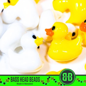 Rubber Ducky Kandi Beads | Packs of 4, 10, 20, 30, or 50 beads. 3D Printed Music Festival + Rave Charms in Glossy, Colorful ABS Plastic