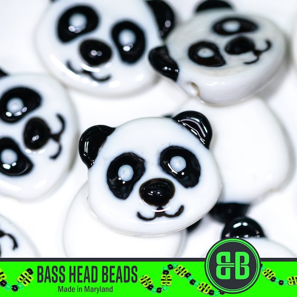 Panda Kandi Beads | Packs of 5, 10, 20, 30, or 50 beads. 3D Printed Music Festival + Rave Charms in Glossy, Colorful ABS Plastic