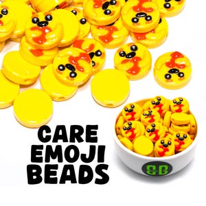 Care Emoji Kandi Beads | Packs of 5, 10, 20, or 30 beads. Music Festival + Rave Charms in Glossy, Colorful Plastic.