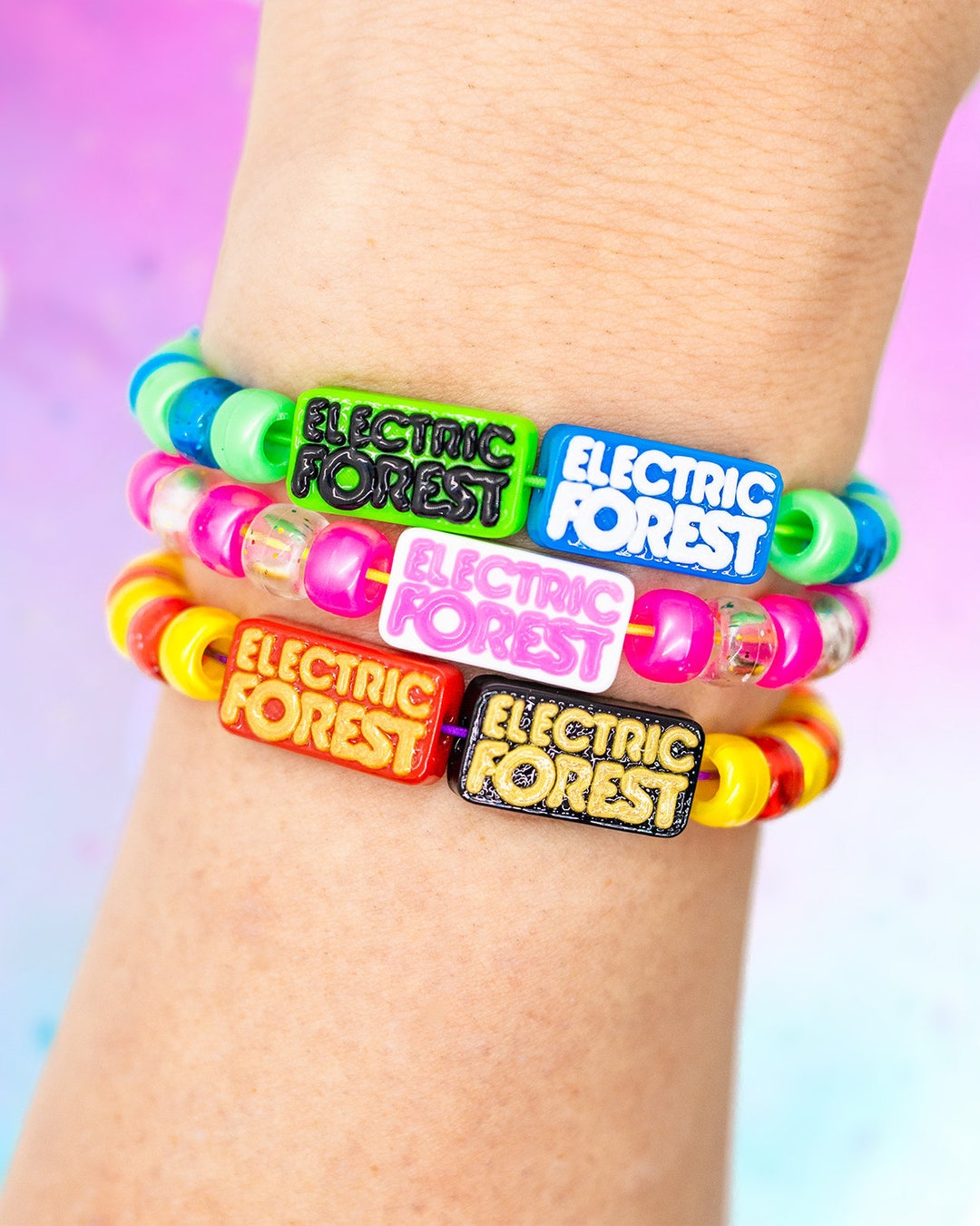 Electric Forest Kandi Beads Choose From Black Gold Blue Etsy