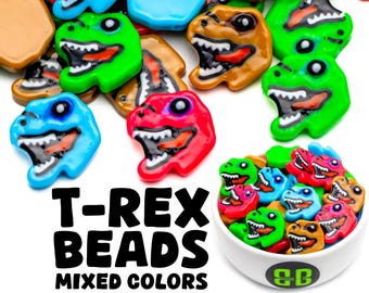 T-Rex Dinosaur Kandi Beads | Colorful EDM Rave Charms